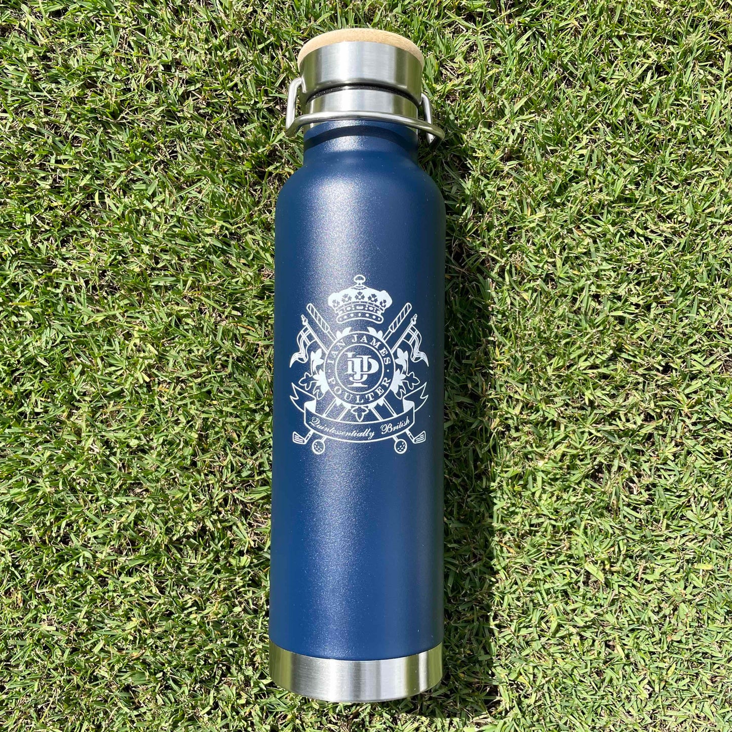 Navy "Crest" Water Bottle