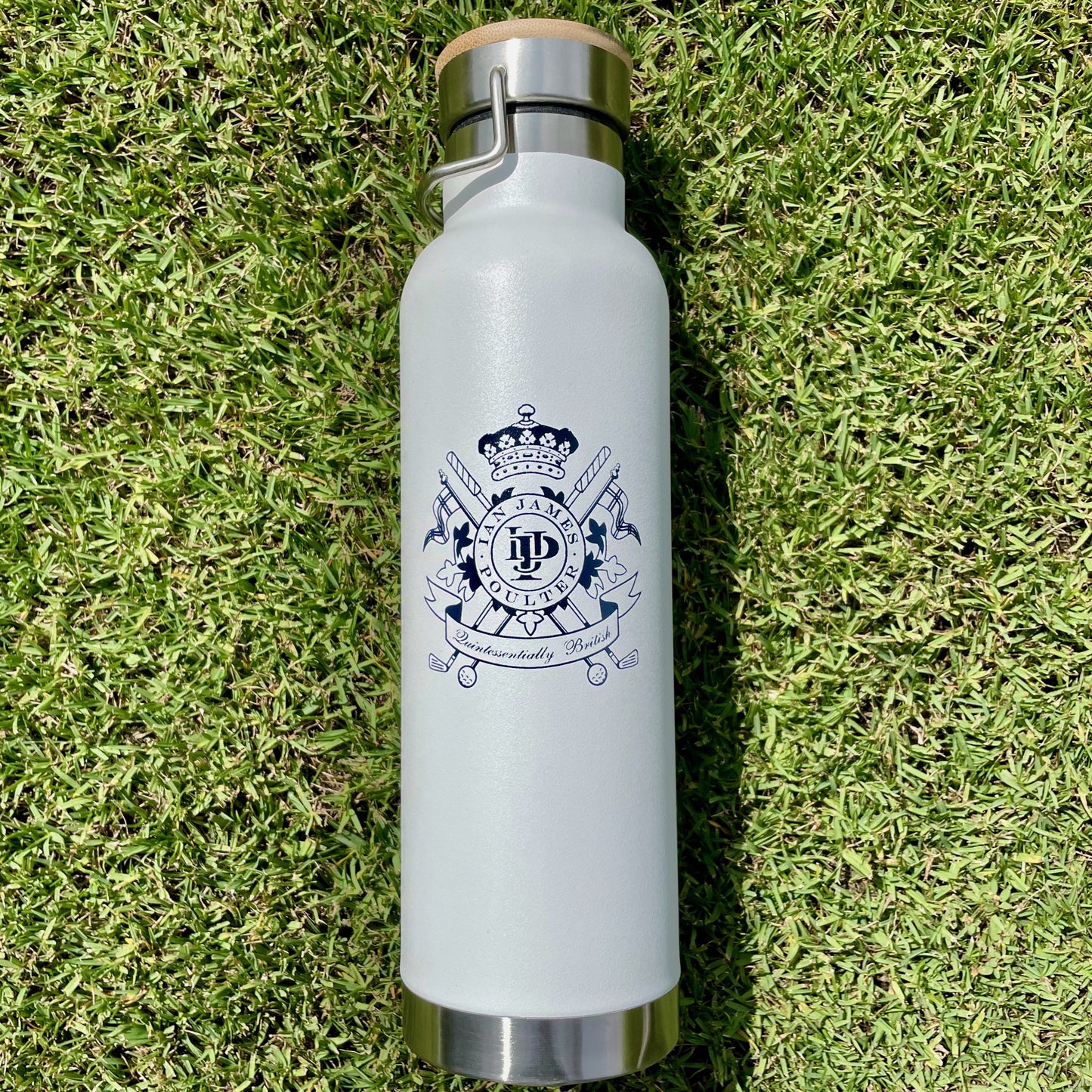 White "Crest" Water Bottle